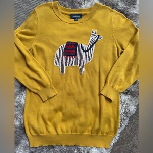 Mod Cloth Mustard Yellow Sweater with Llama Design